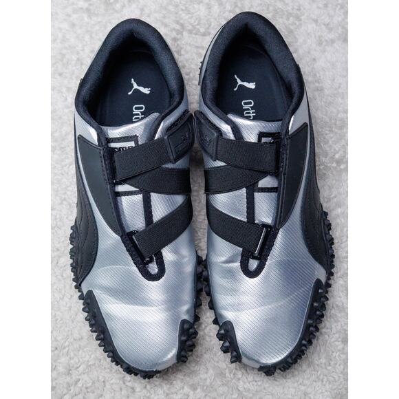 Puma Mostro Metal Silver Black Leather Sneakers Womens Size 10 Mens 8.5 - Picture 8 of 16